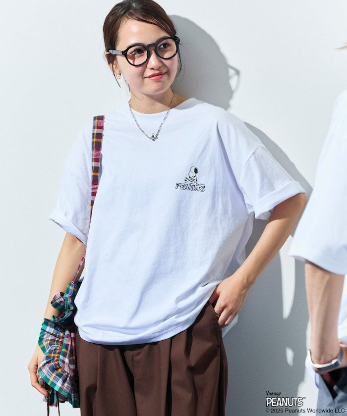 FREAK'S STORE x PEANUTS big silhouette back print crew neck T-shirt / SNOOPY 印花短袖T恤