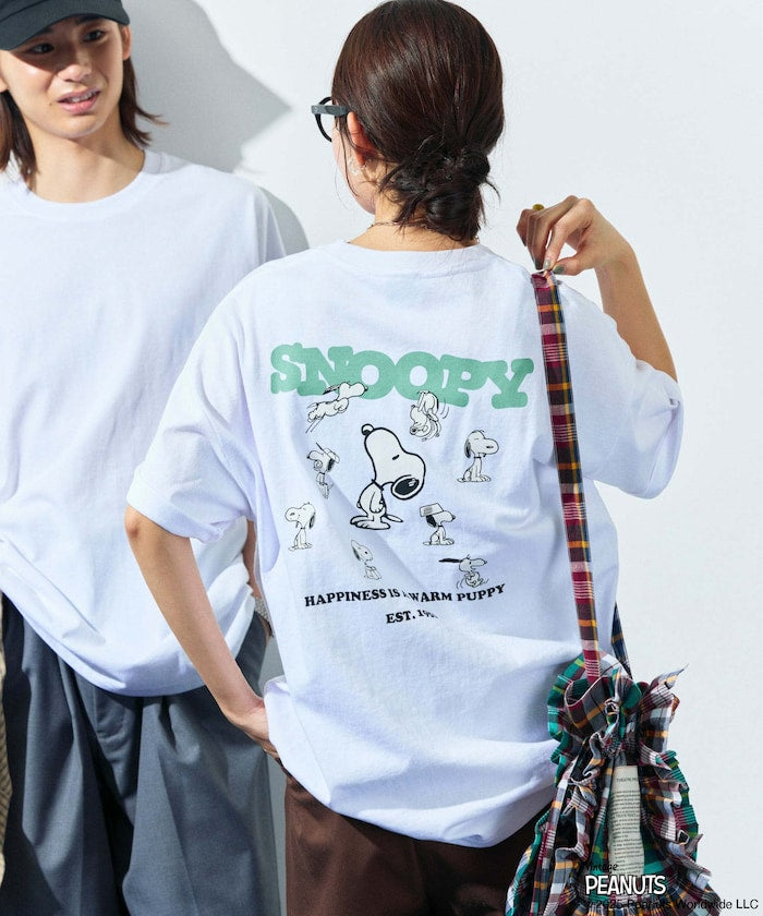 FREAK'S STORE x PEANUTS big silhouette back print crew neck T-shirt / SNOOPY 印花短袖T恤