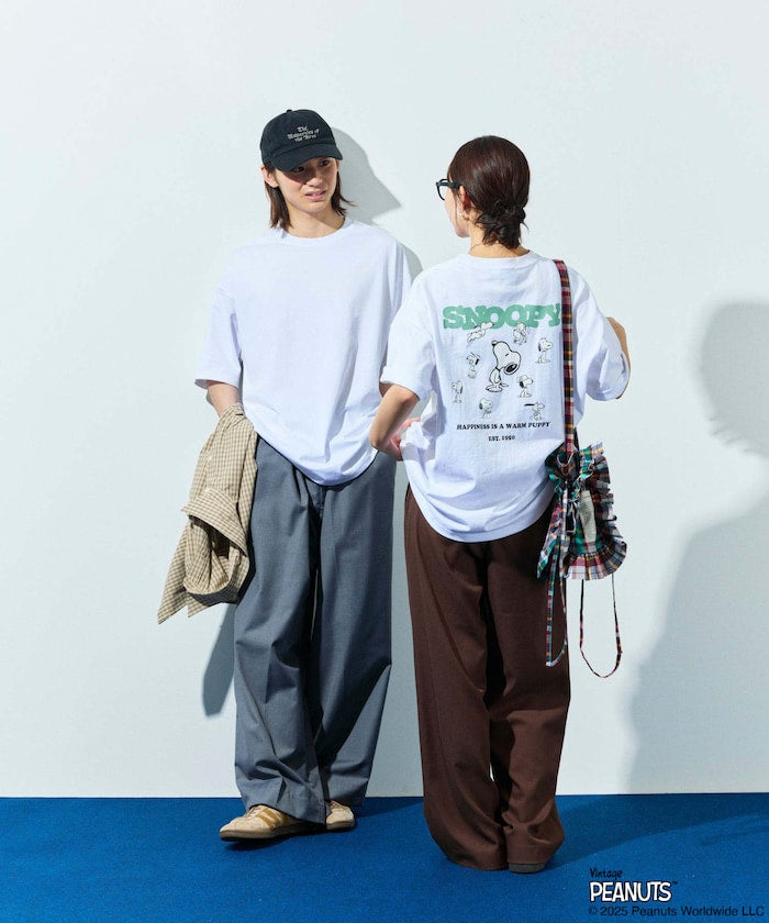 FREAK'S STORE x PEANUTS big silhouette back print crew neck T-shirt / SNOOPY 印花短袖T恤