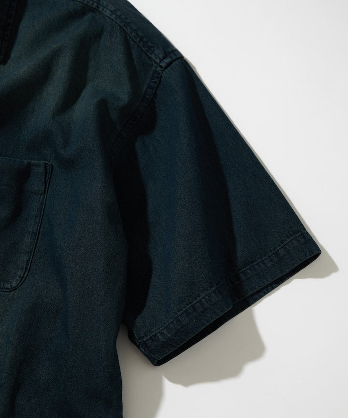FREAK'S STORE Relax Fit Overdyed Regular Collar S/S Denim Shirt 復古牛仔短袖襯衫