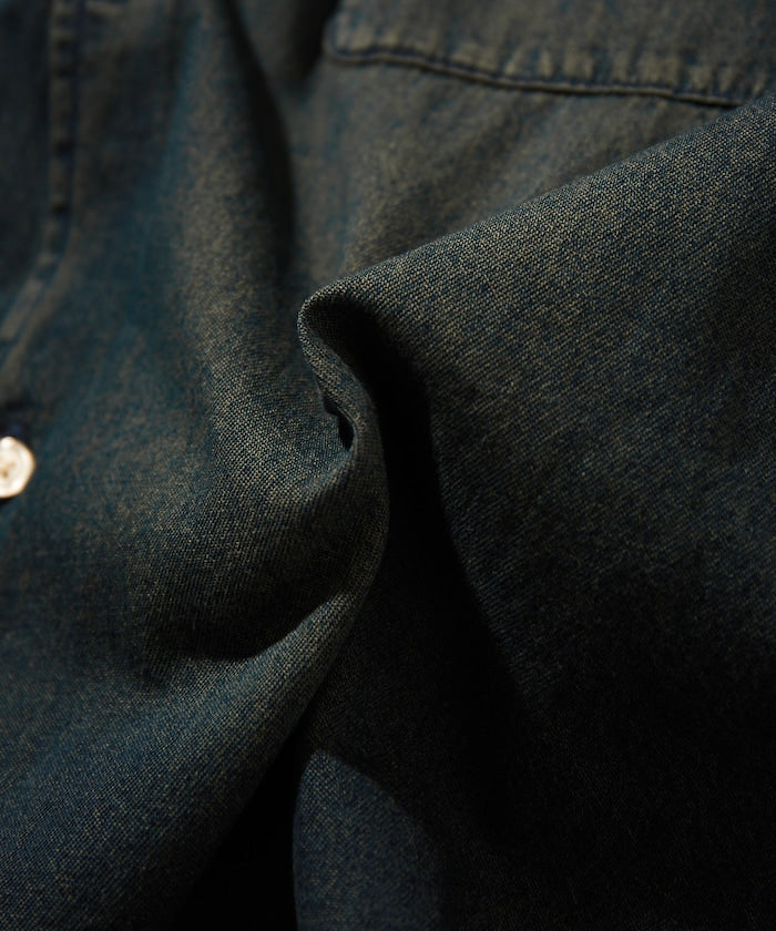 FREAK'S STORE Relax Fit Overdyed Regular Collar S/S Denim Shirt 復古牛仔短袖襯衫