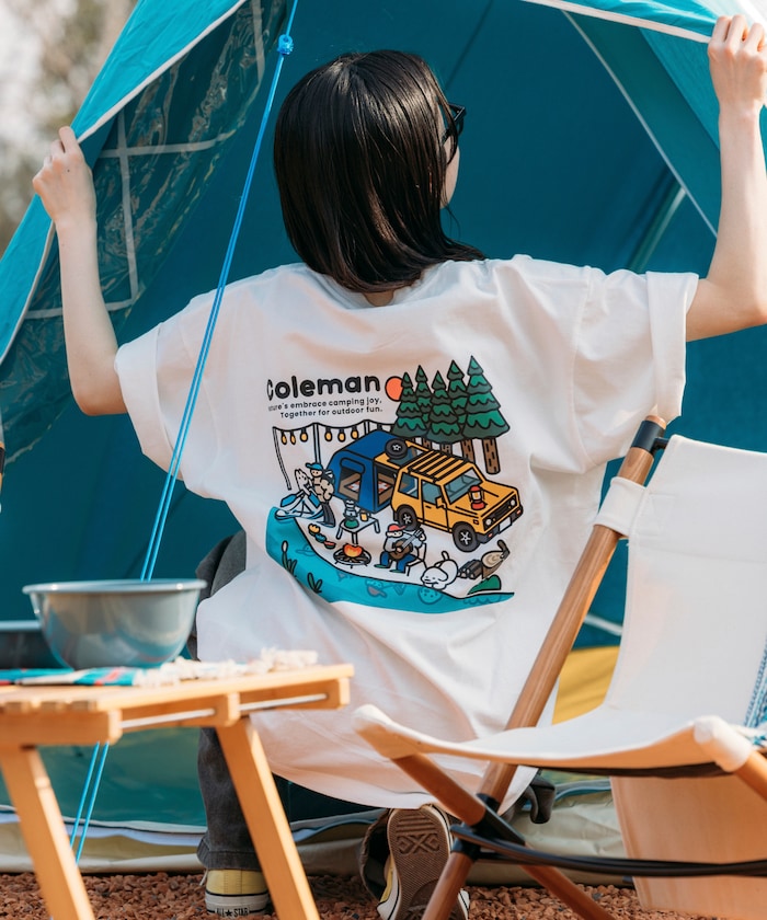 Coleman × Matsui lake sied SS back print crew neck T-shirt 印花短袖T恤