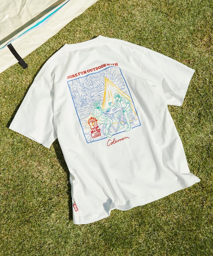 Coleman line drawing back print crew neck T-shirt 線條插畫短袖T恤
