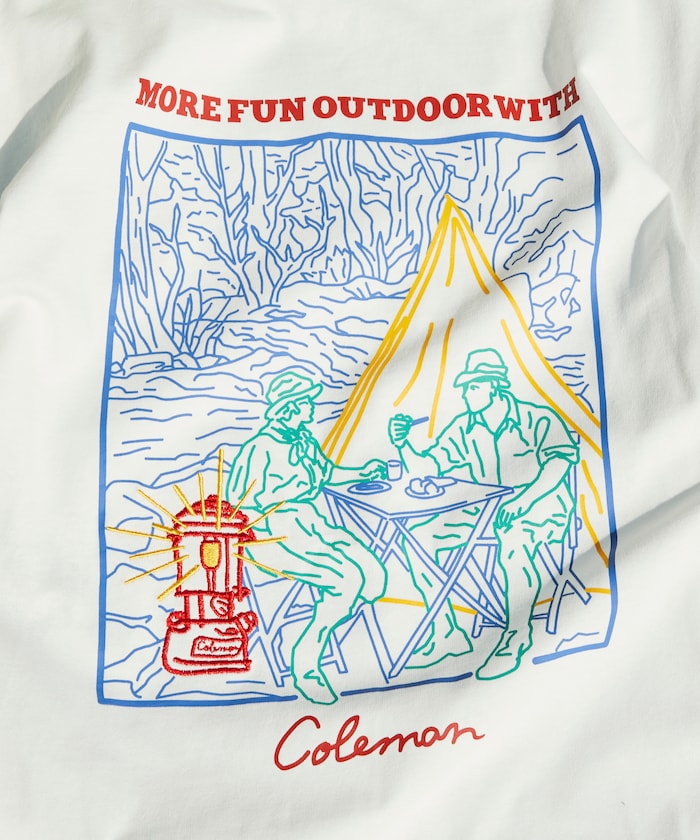 Coleman line drawing back print crew neck T-shirt 線條插畫短袖T恤