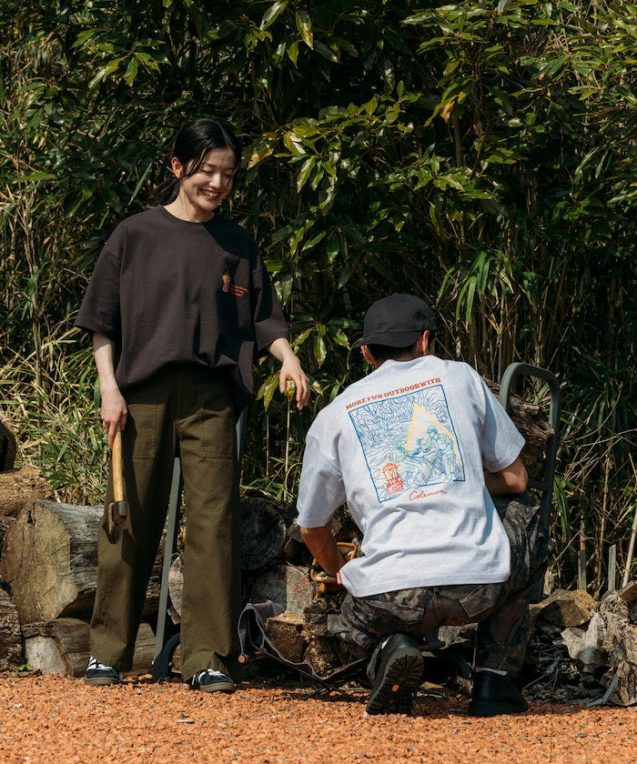 Coleman line drawing back print crew neck T-shirt 線條插畫短袖T恤
