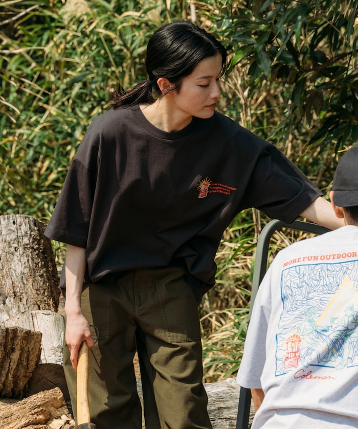 Coleman line drawing back print crew neck T-shirt 線條插畫短袖T恤