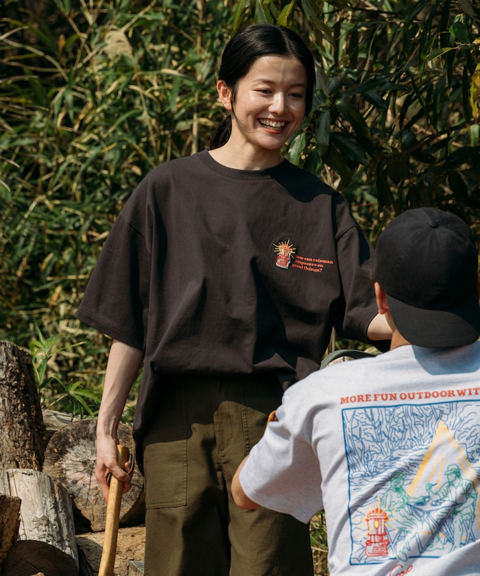 Coleman line drawing back print crew neck T-shirt 線條插畫短袖T恤