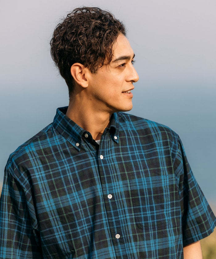 FREAK'S STORE Relaxed Fit Dark Madras Check Button Down Shirt 馬德拉斯格紋短袖襯衫