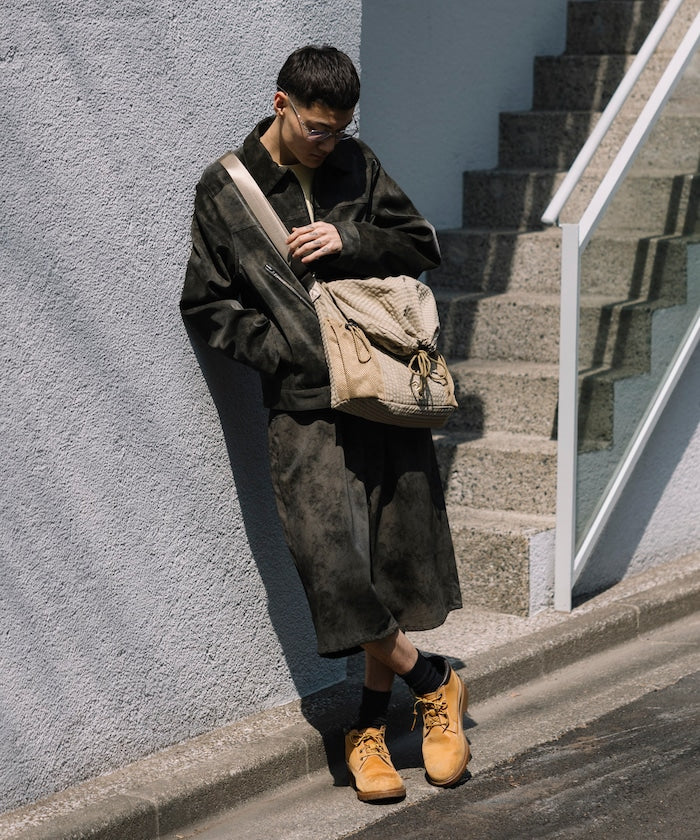 FREAK'S STORE Vintage-like leatherette baggy shorts 復古皮革寬鬆短褲
