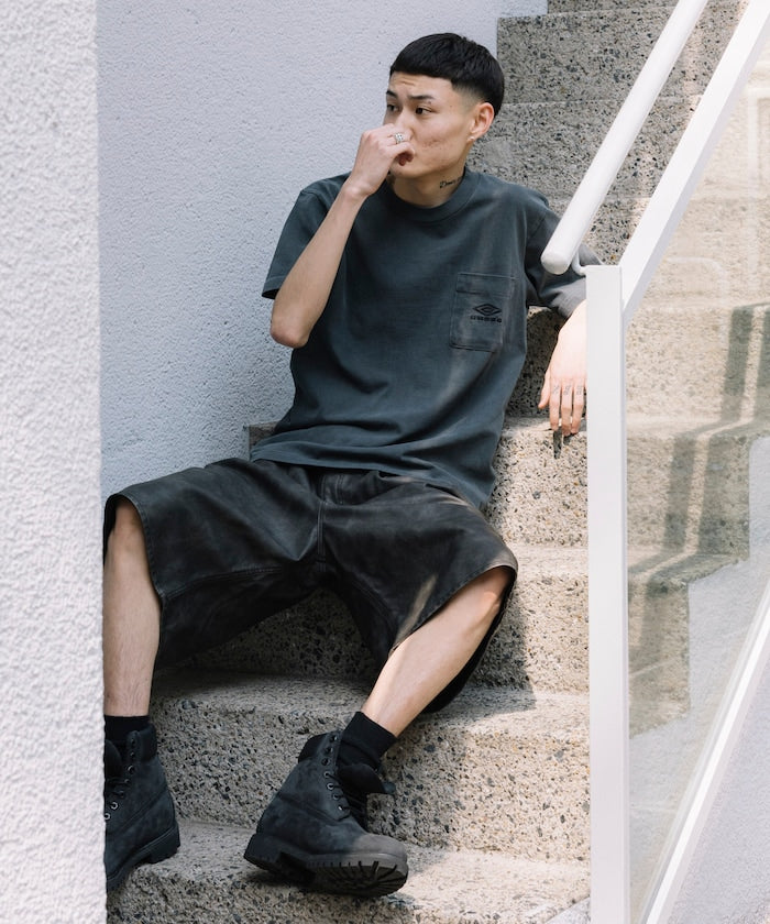 FREAK'S STORE Vintage-like leatherette baggy shorts 復古皮革寬鬆短褲