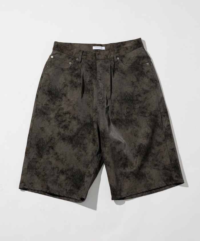 FREAK'S STORE Vintage-like leatherette baggy shorts 復古皮革寬鬆短褲
