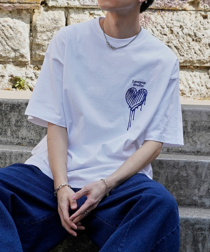 PUBLUX Lovepop studio Heart Chest Logo Embroidered Tee 刺繡短袖T恤