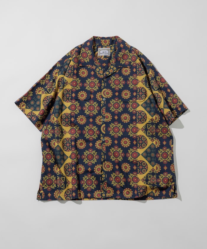 FREAK'S STORE Relaxed fit Batik print open collar shirt/ Small pattern 印花短袖襯衫