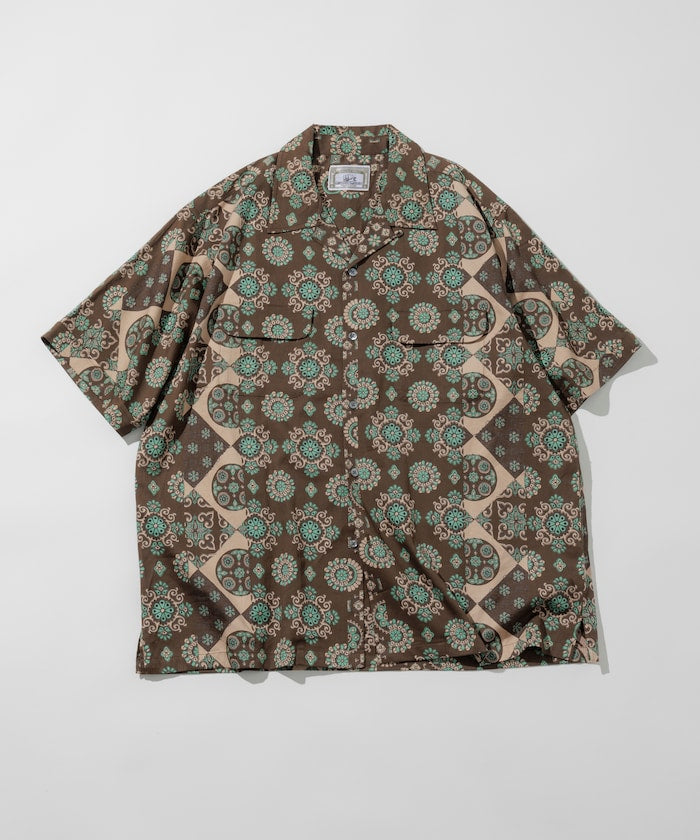 FREAK'S STORE Relaxed fit Batik print open collar shirt/ Small pattern 印花短袖襯衫