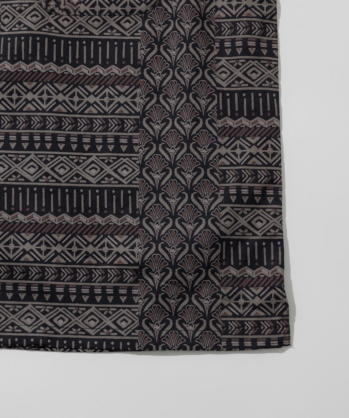 FREAK'S STORE Relaxed Fit Batik Print Open Collar Shirt/African Pattern 印花短袖襯衫