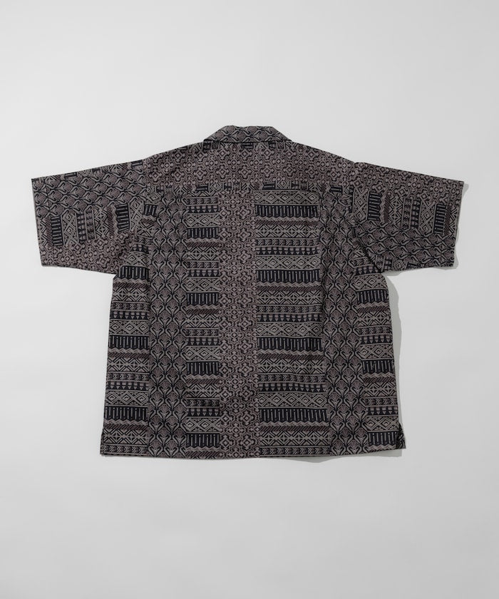 FREAK'S STORE Relaxed Fit Batik Print Open Collar Shirt/African Pattern 印花短袖襯衫