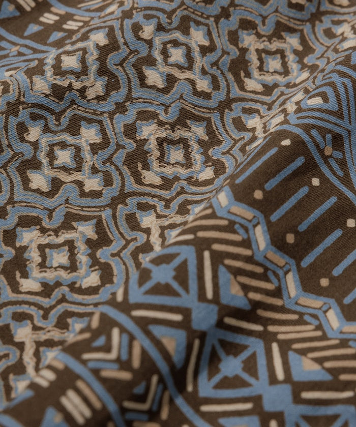 FREAK'S STORE Relaxed Fit Batik Print Open Collar Shirt/African Pattern 印花短袖襯衫