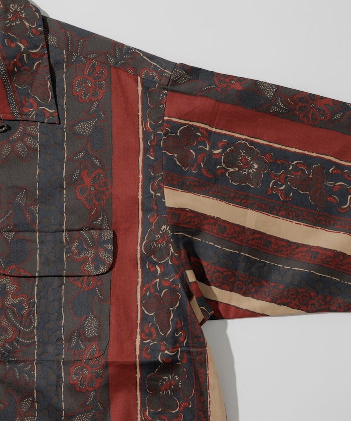 FREAK'S STORE Relaxed Fit Batik Print Open Collar Shirt/Floral 印花短袖襯衫