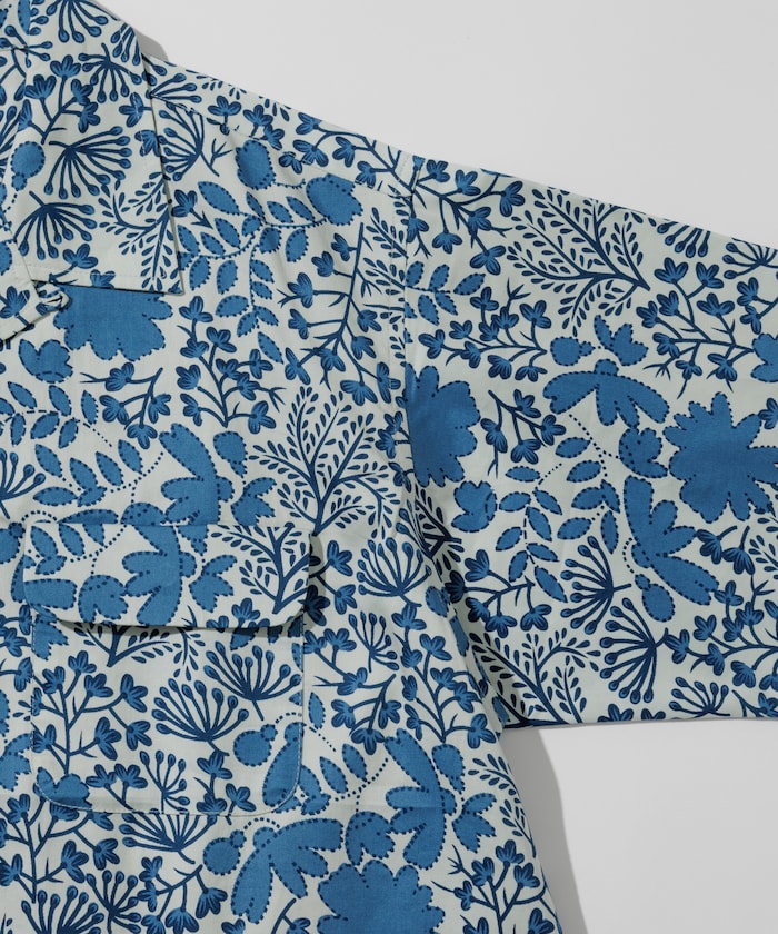 FREAK'S STORE Relaxed fit Batik print open collar shirt / tree pattern 印花短袖襯衫