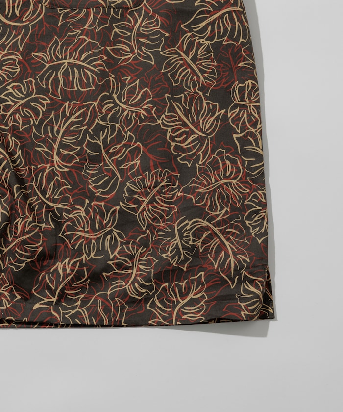 FREAK'S STORE Relaxed fit Batik print open collar shirt / Leaf Pattern 印花短袖襯衫