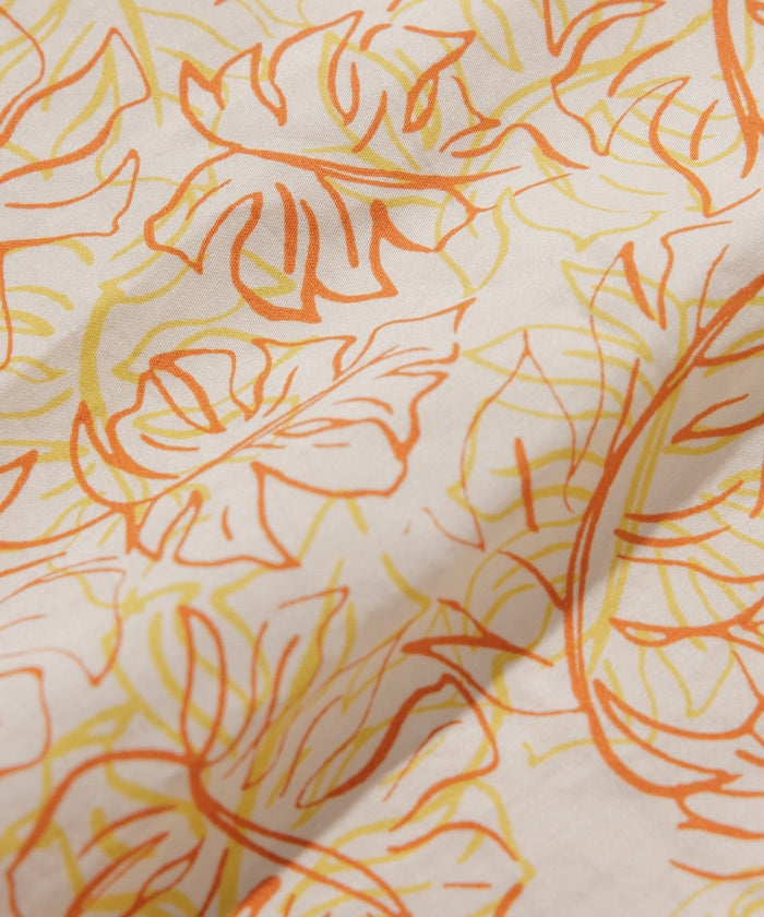 FREAK'S STORE Relaxed fit Batik print open collar shirt / Leaf Pattern 印花短袖襯衫