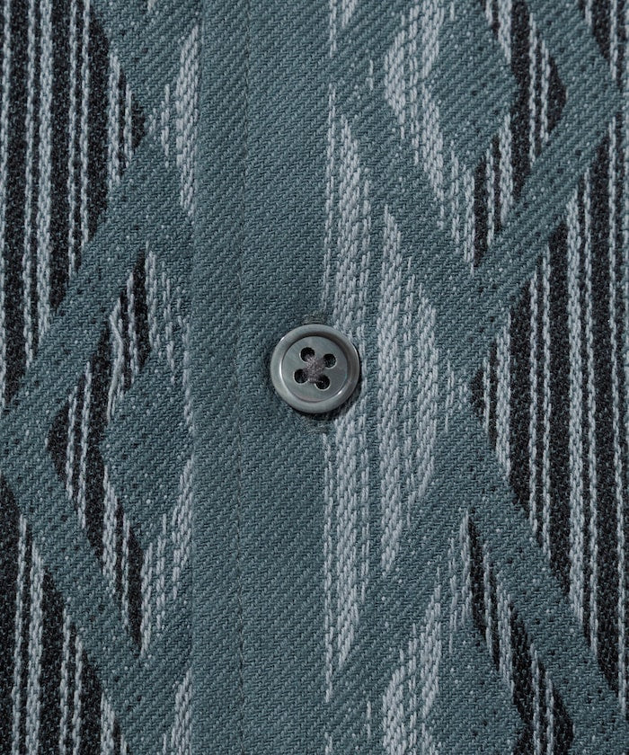 FREAK'S STORE Relaxed fit Ikat jacquard open collar 寬版印花短袖襯衫