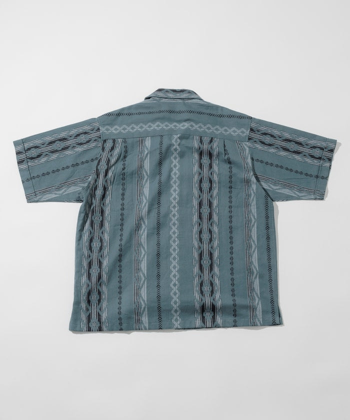 FREAK'S STORE Relaxed fit Ikat jacquard open collar 寬版印花短袖襯衫