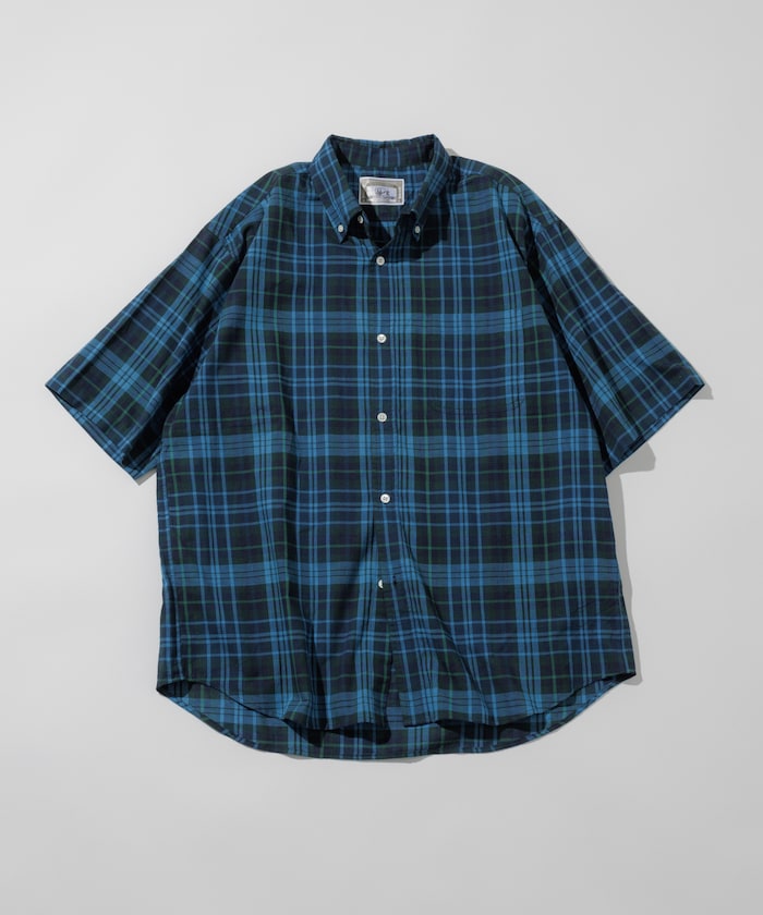 FREAK'S STORE Relaxed Fit Dark Madras Check Button Down Shirt 馬德拉斯格紋短袖襯衫