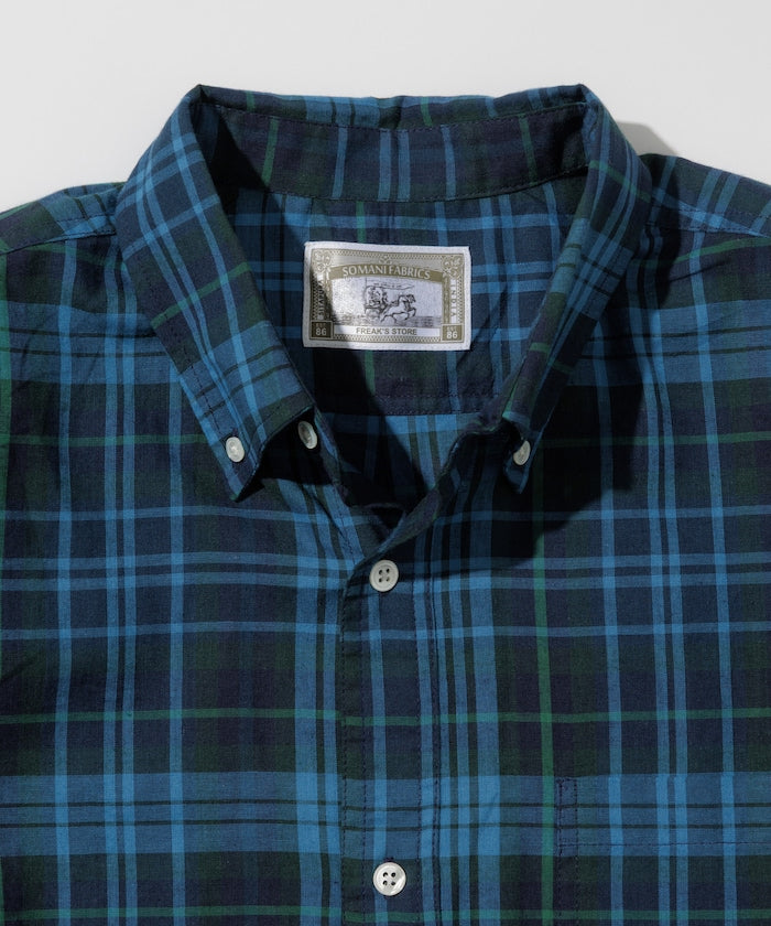 FREAK'S STORE Relaxed Fit Dark Madras Check Button Down Shirt 馬德拉斯格紋短袖襯衫