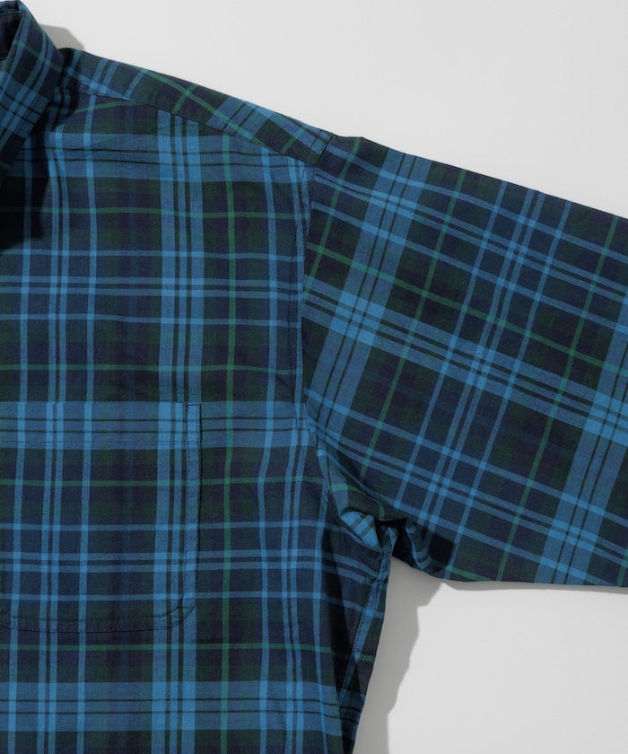 FREAK'S STORE Relaxed Fit Dark Madras Check Button Down Shirt 馬德拉斯格紋短袖襯衫
