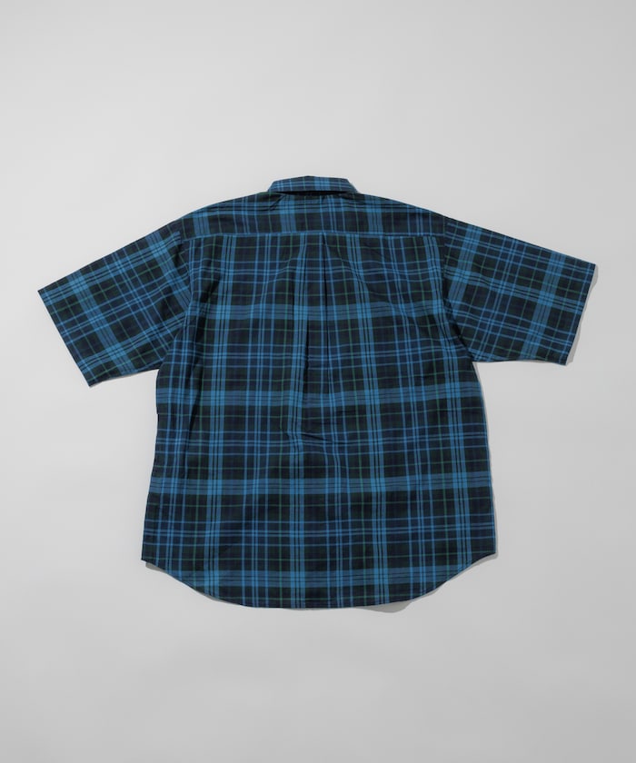FREAK'S STORE Relaxed Fit Dark Madras Check Button Down Shirt 馬德拉斯格紋短袖襯衫