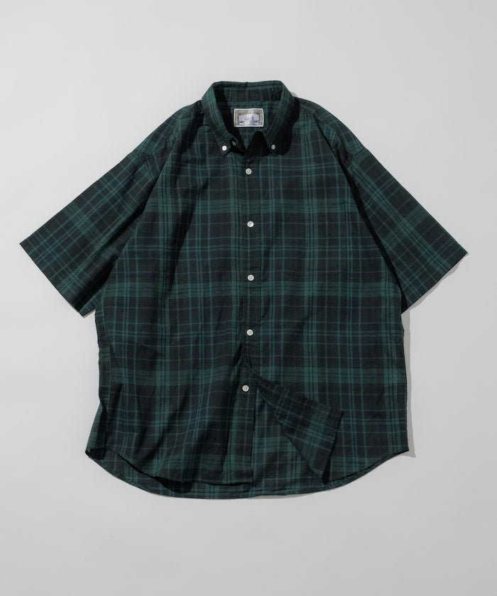FREAK'S STORE Relaxed Fit Dark Madras Check Button Down Shirt 馬德拉斯格紋短袖襯衫