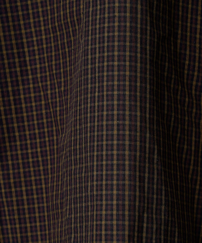 PUBLUX Short sleeve drawstring check shirt 短袖口袋襯衫