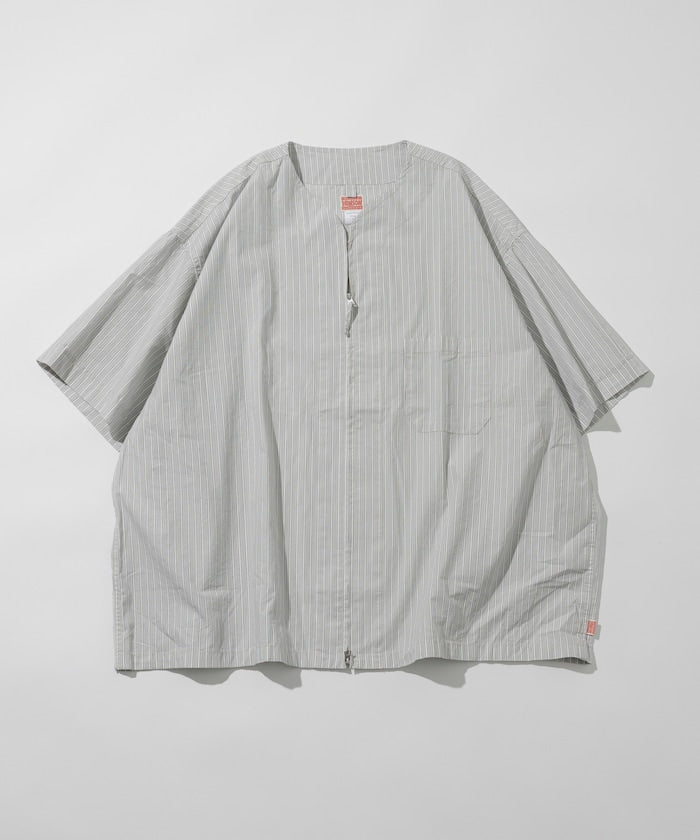 HINSON 限定 無領開襟拉鍊短袖襯衫