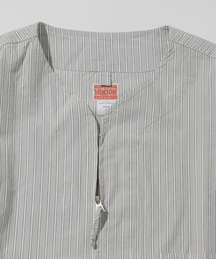 HINSON 限定 無領開襟拉鍊短袖襯衫