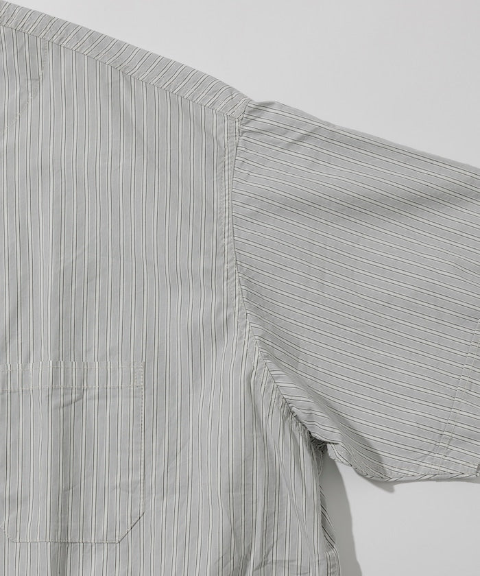 HINSON 限定 無領開襟拉鍊短袖襯衫