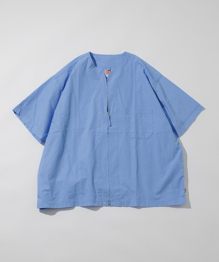 HINSON 限定 無領開襟拉鍊短袖襯衫