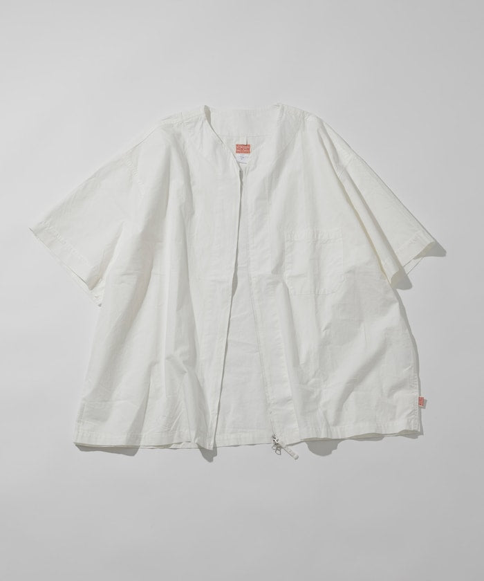 HINSON 限定 無領開襟拉鍊短袖襯衫