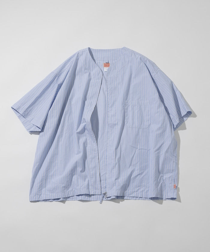 HINSON 限定 無領開襟拉鍊短袖襯衫