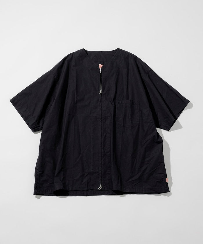 HINSON 限定 無領開襟拉鍊短袖襯衫