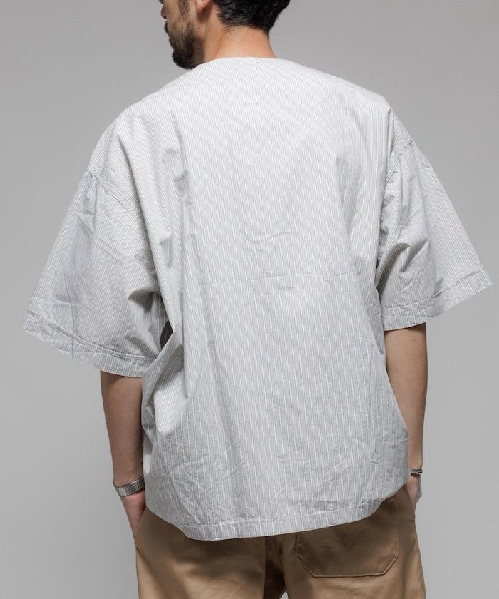 HINSON 限定 無領開襟拉鍊短袖襯衫