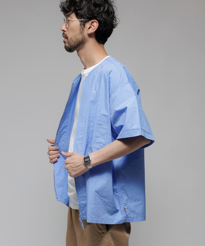 HINSON 限定 無領開襟拉鍊短袖襯衫