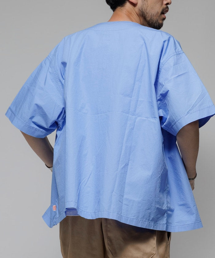 HINSON 限定 無領開襟拉鍊短袖襯衫