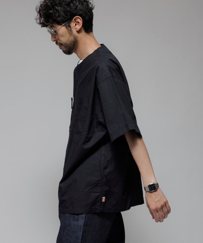 HINSON 限定 無領開襟拉鍊短袖襯衫