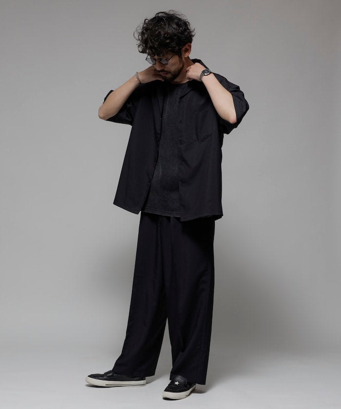 FREAK'S STORE Reflax Functional Fabric Relaxed Fit Open Collar Shirt 機能寬版短袖襯衫