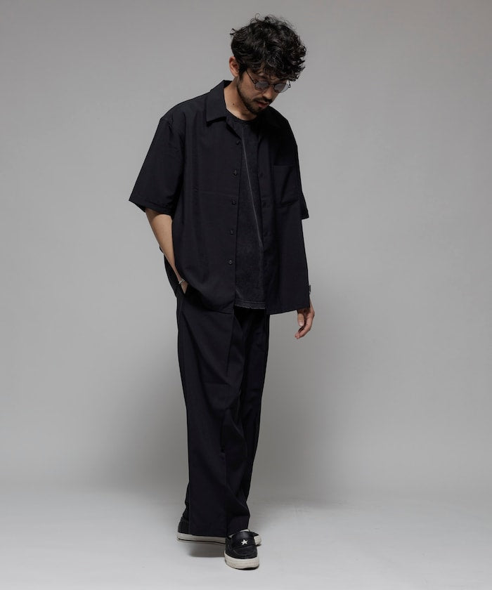 FREAK'S STORE Reflax Functional Fabric Relaxed Fit Open Collar Shirt 機能寬版短袖襯衫