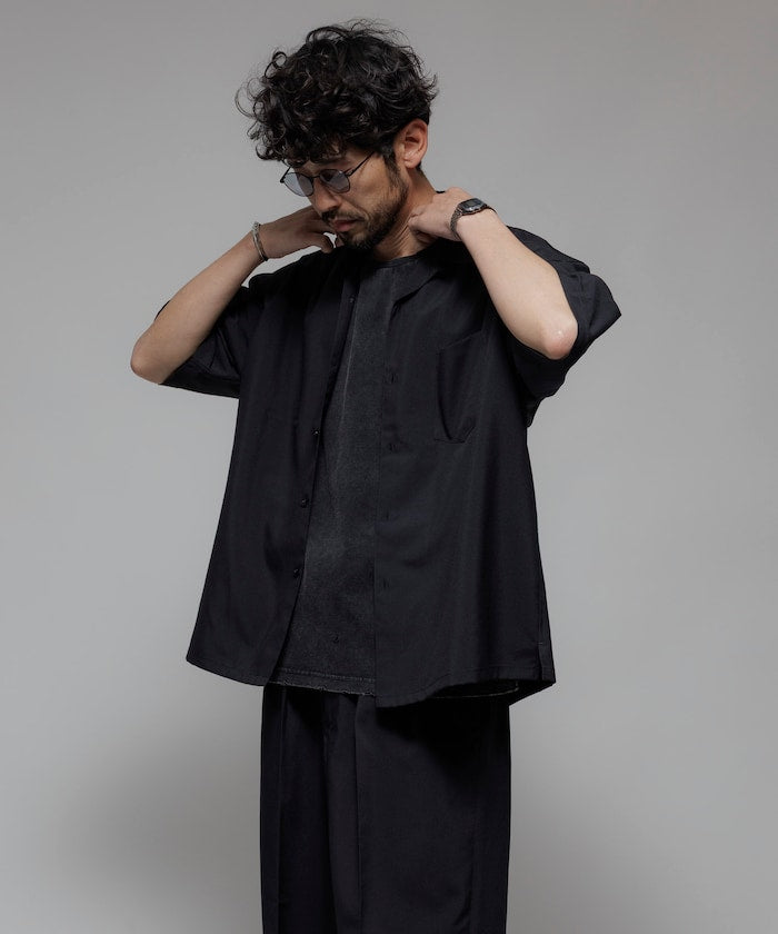 FREAK'S STORE Reflax Functional Fabric Relaxed Fit Open Collar Shirt 機能寬版短袖襯衫