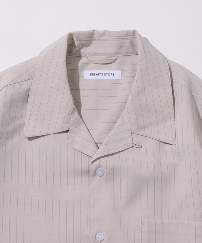 FREAK'S STORE Reflax Functional Fabric Relaxed Fit Striped Open Collar Shirt 機能條紋短袖襯衫