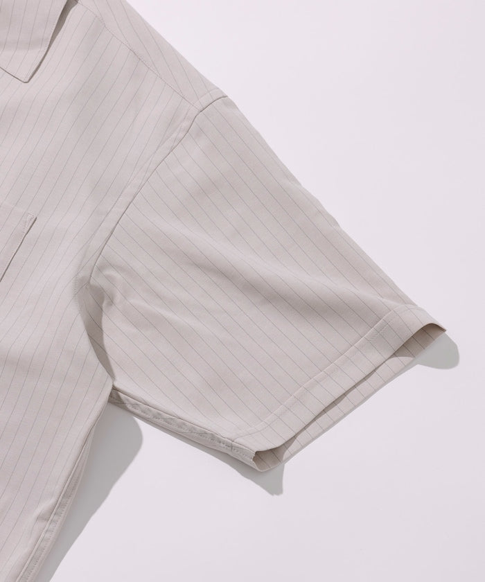 FREAK'S STORE Reflax Functional Fabric Relaxed Fit Striped Open Collar Shirt 機能條紋短袖襯衫
