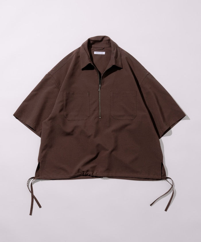 FREAK'S STORE Reflax Functional Fabric Relaxed Fit Half Zip Shirt 半拉鍊寬版襯衫短袖